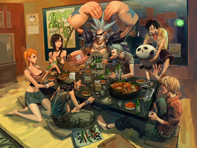One Piece Crew Dining 壁紙画像