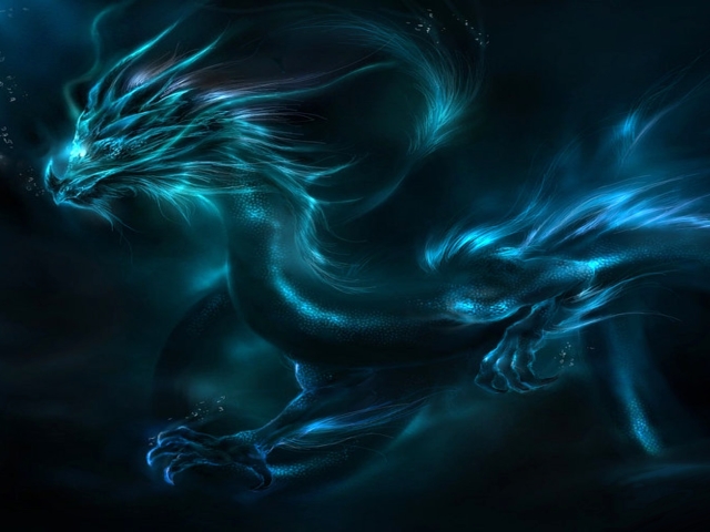 Blue Fantasy Dragon 壁紙画像