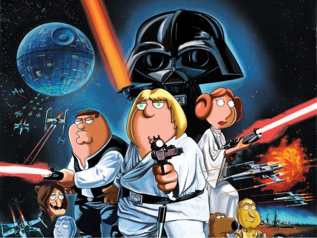 ファミリーガイスターウォーズポスターデスクトップの壁紙 (Family Guy Star Wars Poster Desktop Wallpaper)
