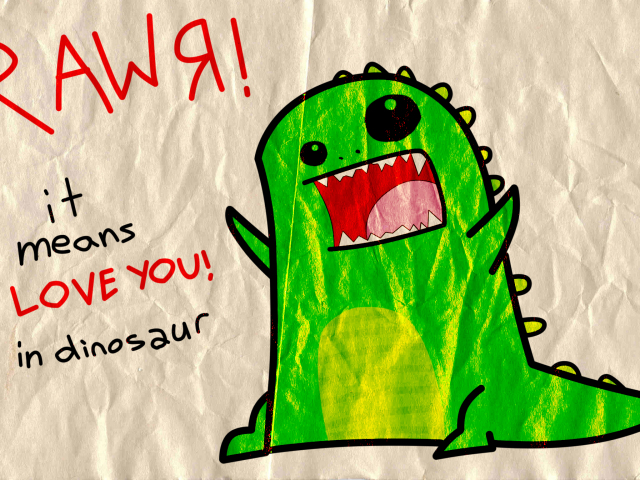 Rawr Dinosaur Love 壁紙画像