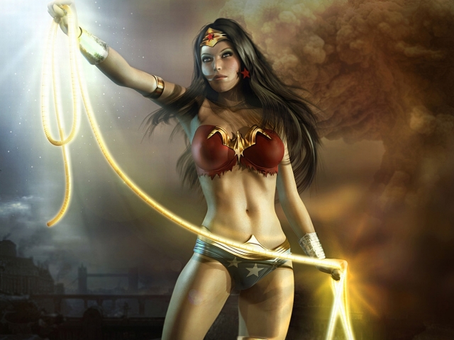 Wonder Woman With Glowing Rope 壁紙画像