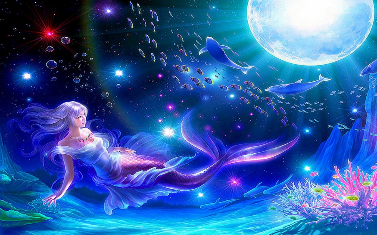 Mermaid Moon Fantasy 壁紙画像 Pchdwallpaper Com Pchdwallpaper Com