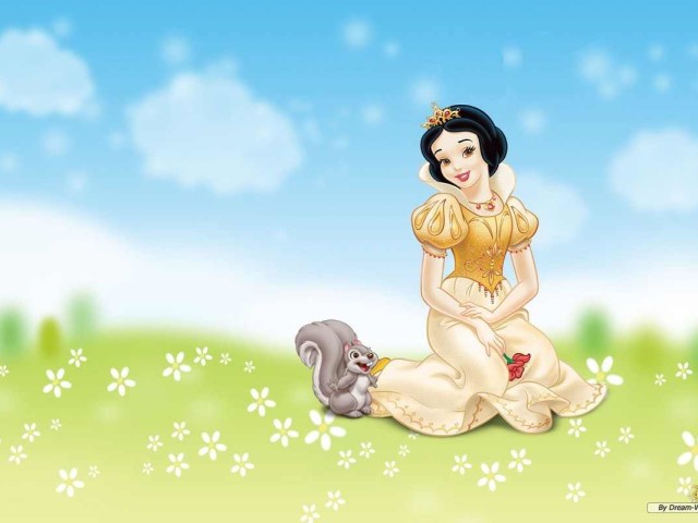Snow White With Squirrel 壁紙画像